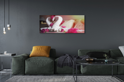 Pintura em tela Toalhas de flores de cisne
