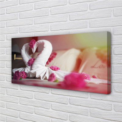 Pintura em tela Toalhas de flores de cisne