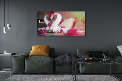 Pintura em tela Toalhas de flores de cisne