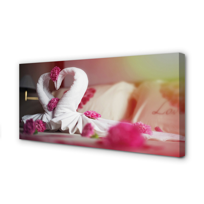 Pintura em tela Toalhas de flores de cisne
