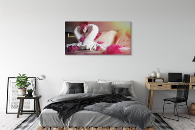 Pintura em tela Toalhas de flores de cisne