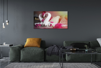 Pintura em tela Toalhas de flores de cisne