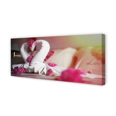 Pintura em tela Toalhas de flores de cisne
