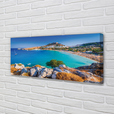 Quadro em tela Panorama da praia da costa da Grécia