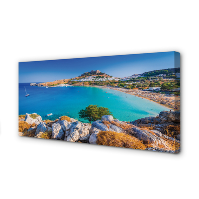Quadro em tela Panorama da praia da costa da Grécia