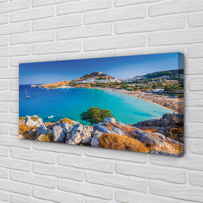 Quadro em tela Panorama da praia da costa da Grécia