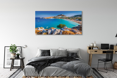 Quadro em tela Panorama da praia da costa da Grécia