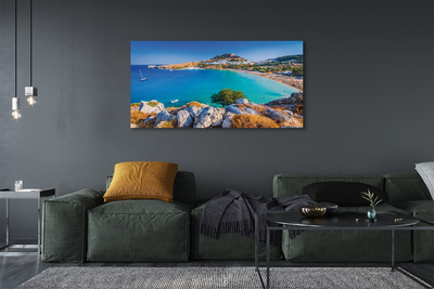 Quadro em tela Panorama da praia da costa da Grécia