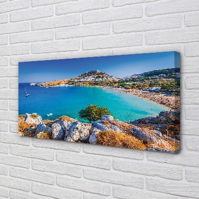 Quadro em tela Panorama da praia da costa da Grécia