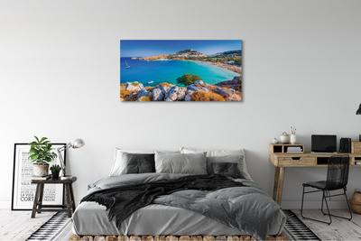 Quadro em tela Panorama da praia da costa da Grécia