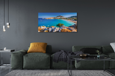 Quadro em tela Panorama da praia da costa da Grécia
