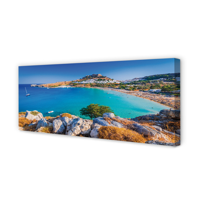 Quadro em tela Panorama da praia da costa da Grécia