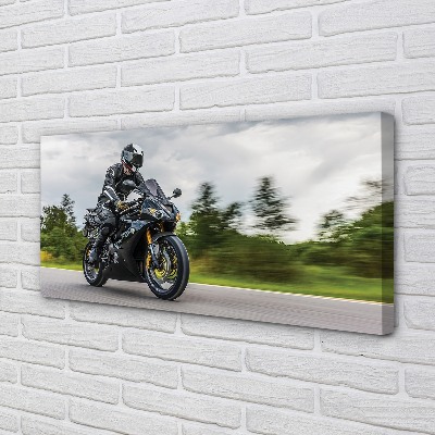 Pintura em tela Motocicleta céu nuvens estrada