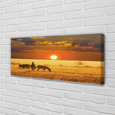 Pintura em tela Nuvens de pôr do sol zebra