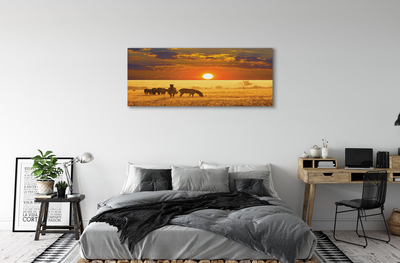 Pintura em tela Nuvens de pôr do sol zebra