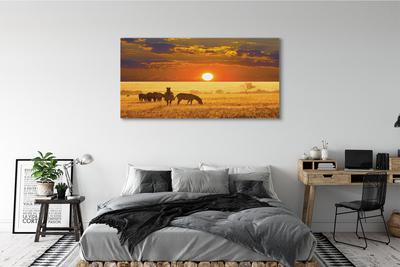 Pintura em tela Nuvens de pôr do sol zebra