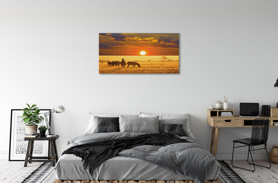 Pintura em tela Nuvens de pôr do sol zebra