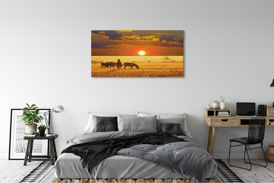 Pintura em tela Nuvens de pôr do sol zebra