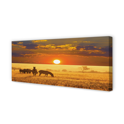 Pintura em tela Nuvens de pôr do sol zebra