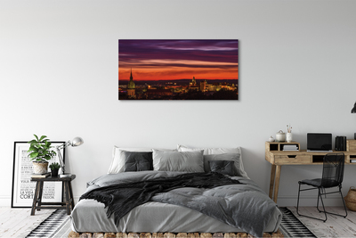 Pintura em tela Panorama noturno de Cracóvia