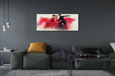 Pintura em tela Pessoas fumaça vermelha