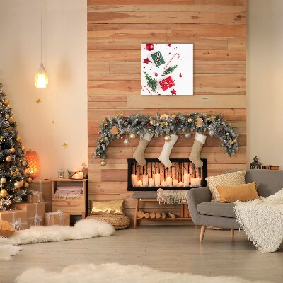 Quadro de parede em tela Presente Doces Enfeites Natal