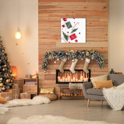 Quadro de parede em tela Presente Doces Enfeites Natal