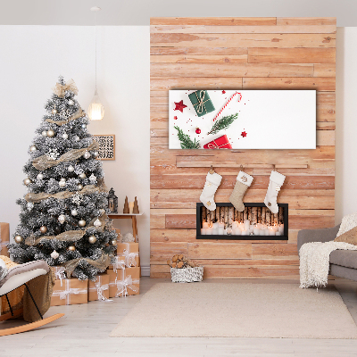 Quadro de parede em tela Presente Doces Enfeites Natal