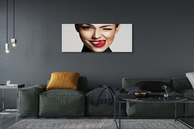 Quadro em tela Mulher lábios vermelhos