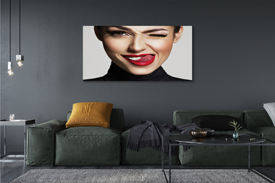 Quadro em tela Mulher lábios vermelhos