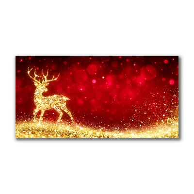Quadro de parede em tela Decoração de Natal de rena dourada