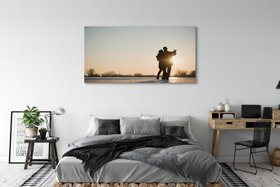 Quadro em tela As pessoas dançam no inverno