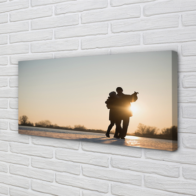 Quadro em tela As pessoas dançam no inverno