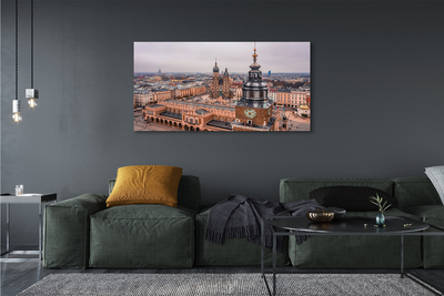 Quadro em tela Panorama das igrejas de inverno de Cracóvia