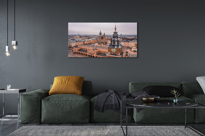 Quadro em tela Panorama das igrejas de inverno de Cracóvia