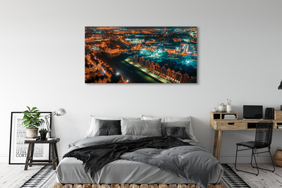 Quadro em tela Panorama noturno do Rio Gdansk
