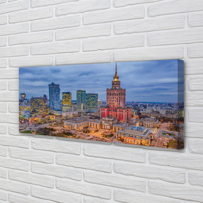 Pintura em tela Panorama do pôr do sol de Varsóvia