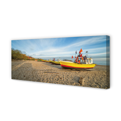 Pintura em tela Barcos de praia de Gdańsk