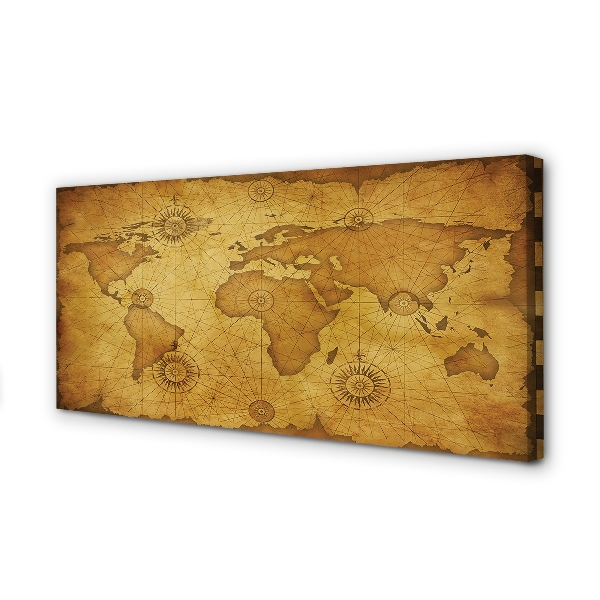 Pintura em tela Mapa antigo, bordas queimadas