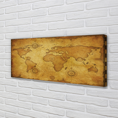 Pintura em tela Mapa antigo, bordas queimadas