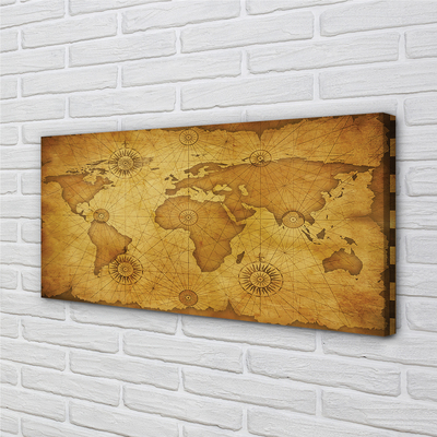 Pintura em tela Mapa antigo, bordas queimadas