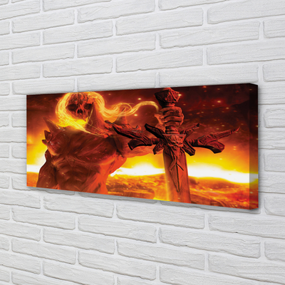 Pintura em tela Espada de figura terrível