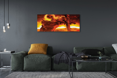 Pintura em tela Espada de figura terrível