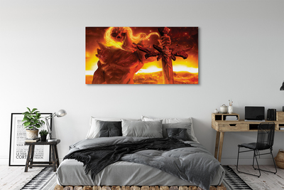 Pintura em tela Espada de figura terrível