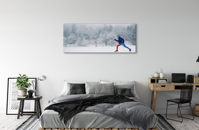 Pintura em tela Boneco de neve da floresta de inverno