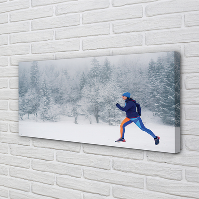 Pintura em tela Boneco de neve da floresta de inverno