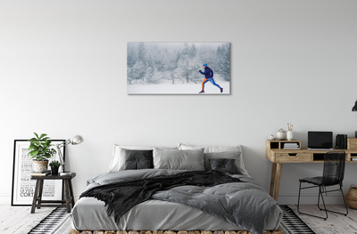 Pintura em tela Boneco de neve da floresta de inverno