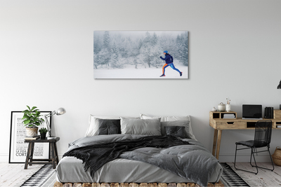 Pintura em tela Boneco de neve da floresta de inverno