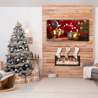 Quadro de parede em tela Árvore de Natal, enfeites de Natal, decorações