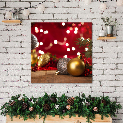 Quadro de parede em tela Árvore de Natal, enfeites de Natal, decorações